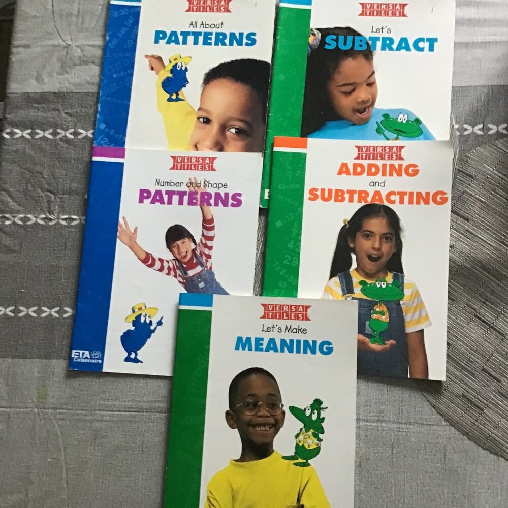 Five ETA Versatiles Primary Math (4) and Language Arts (1) Books--Homeschooling